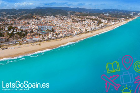 Calella beach, we have all kind of hospitality internships here.